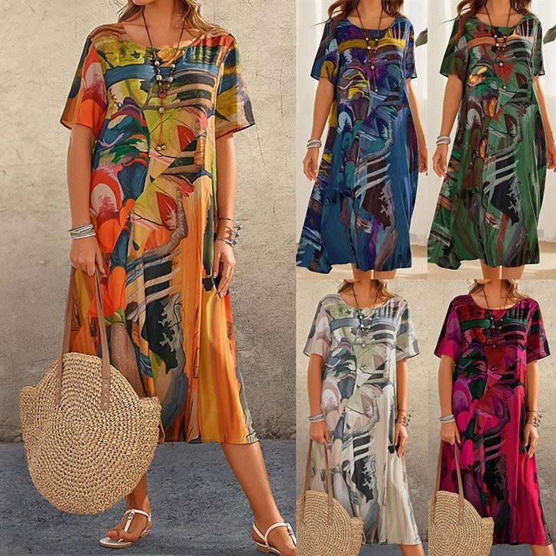 Rhonda™ | Vibrant Tropical Print Dress