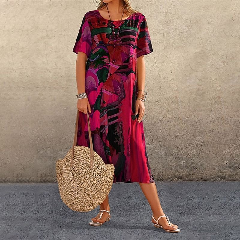 Rhonda™ | Vibrant Tropical Print Dress