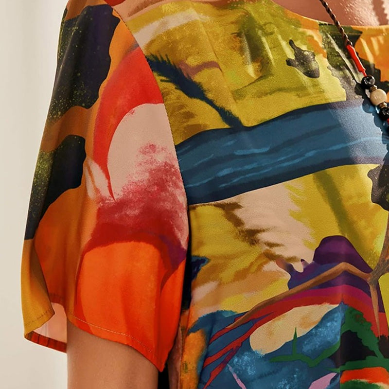 Rhonda™ | Vibrant Tropical Print Dress
