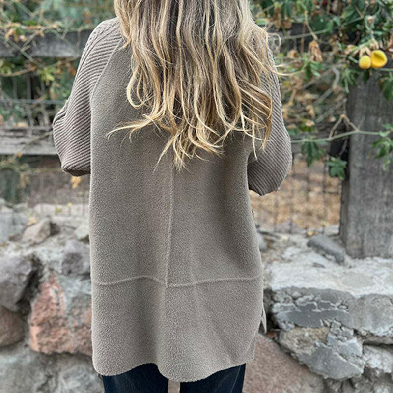 Juliette™ | Double-Breasted Coat with Knit Sleeves