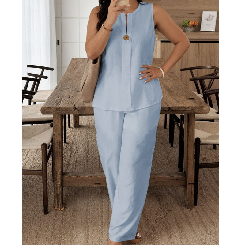 Margot™ | Sleeveless Wide-Leg Set