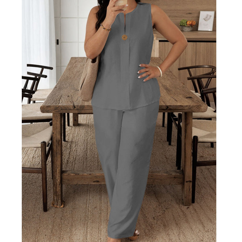 Margot™ | Sleeveless Wide-Leg Set
