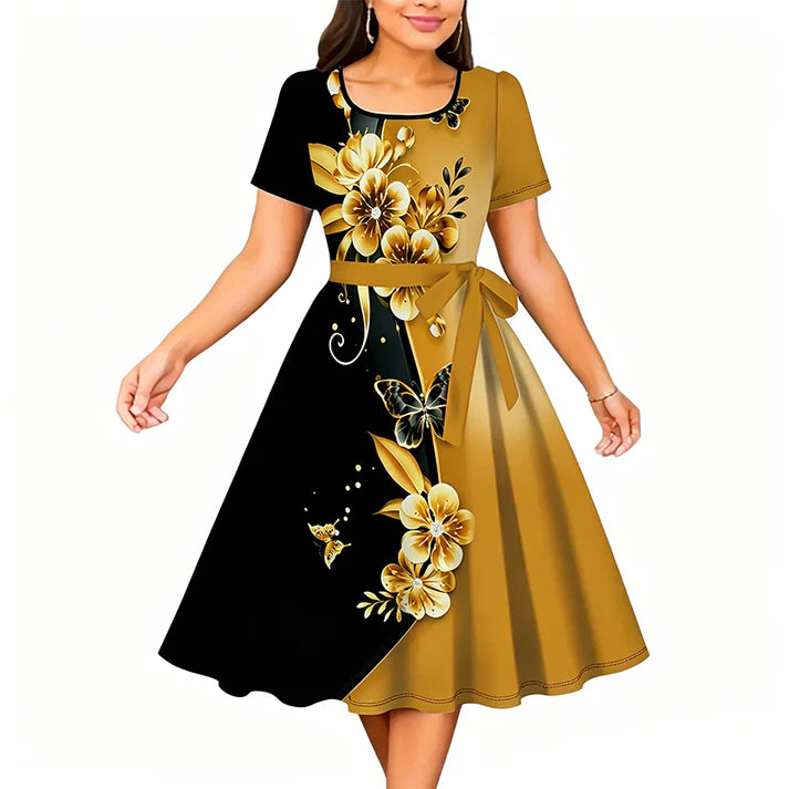 Renata™ | Floral A-Line Tie-Waist Dress