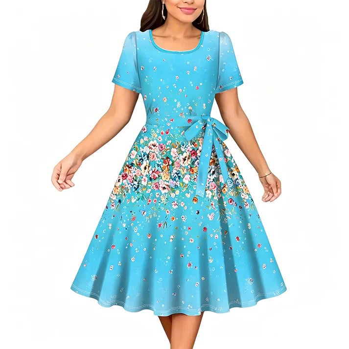 Renata™ | Floral A-Line Tie-Waist Dress