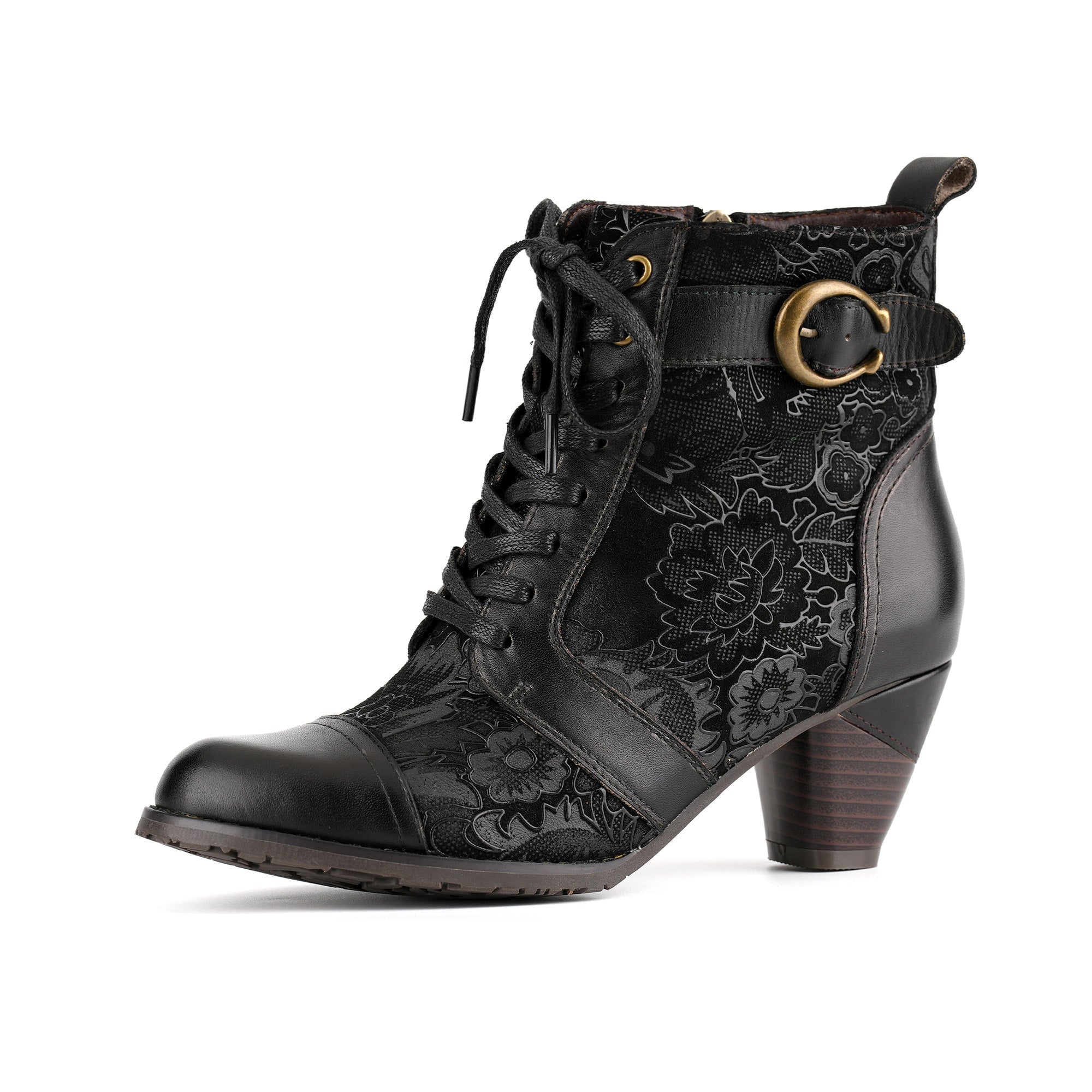 Bellancourt™ | Floral Lace-Up Ankle Boot