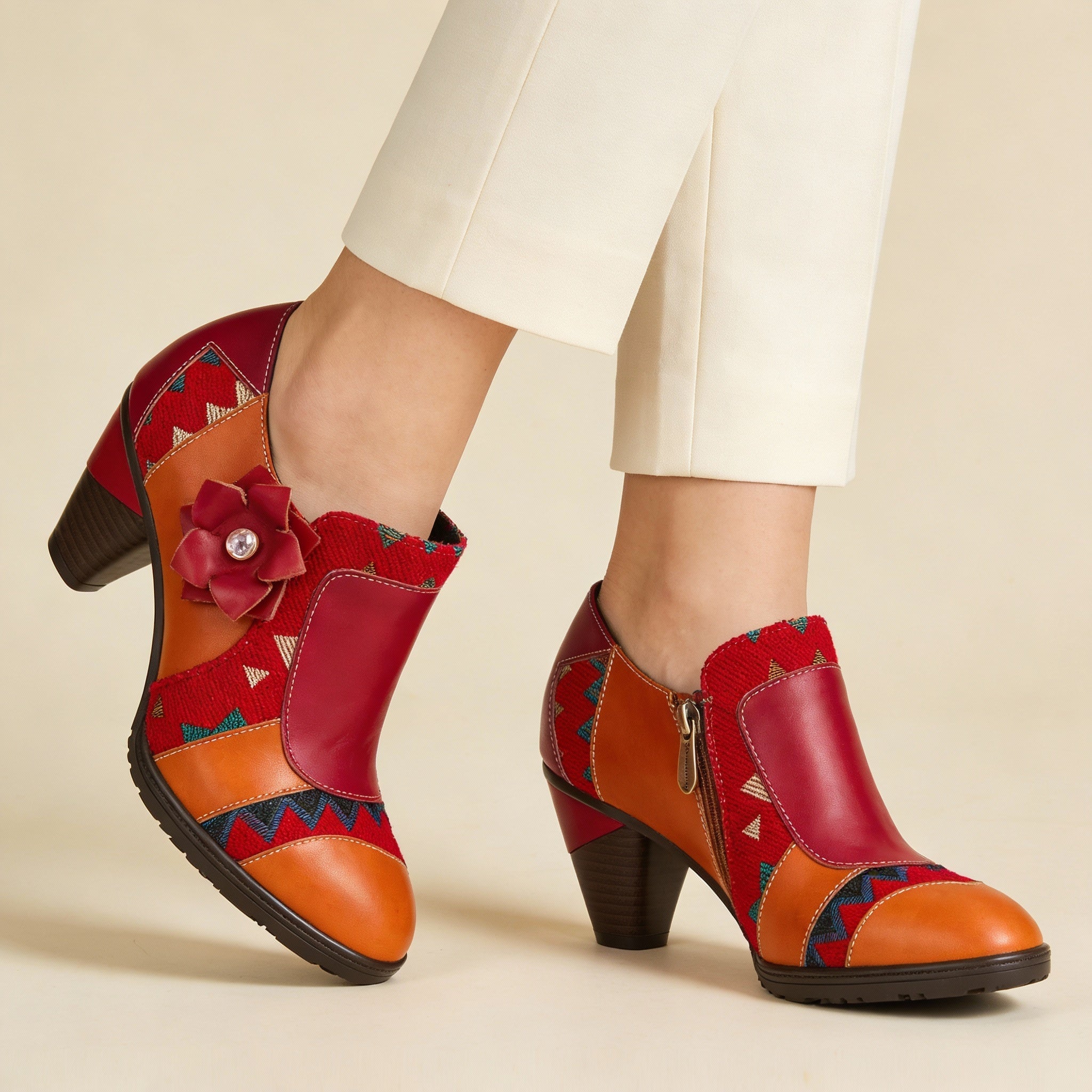 Garnet™ | Boho Bloom Patchwork Pump
