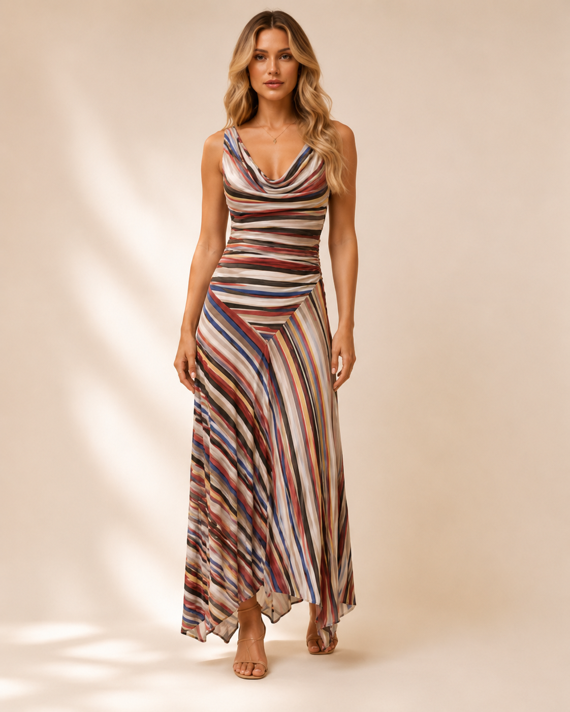 Naveera™ | Stripe Maxi Dress