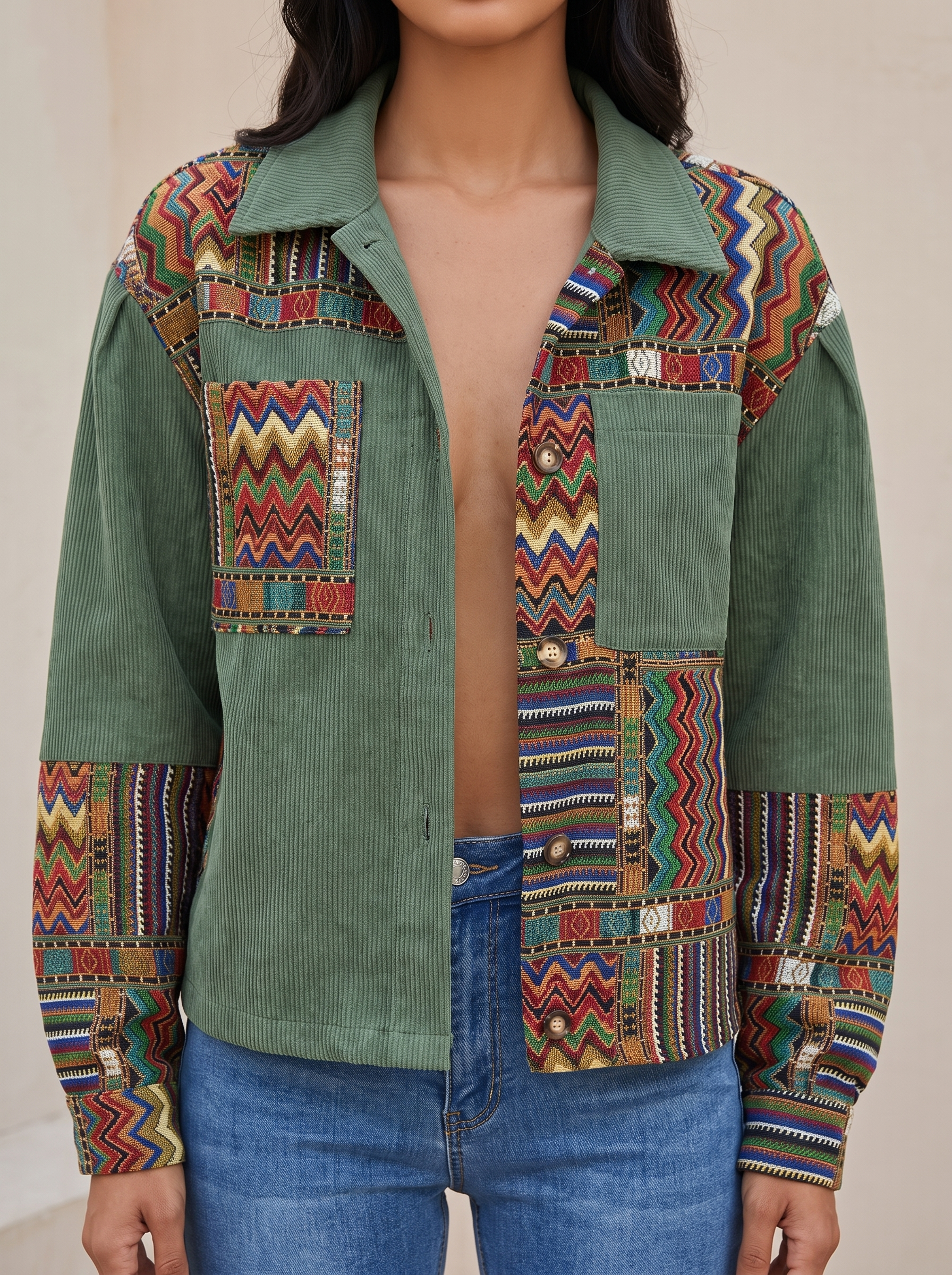 Orlaith™ | Patchwork Corduroy Jacket — 2