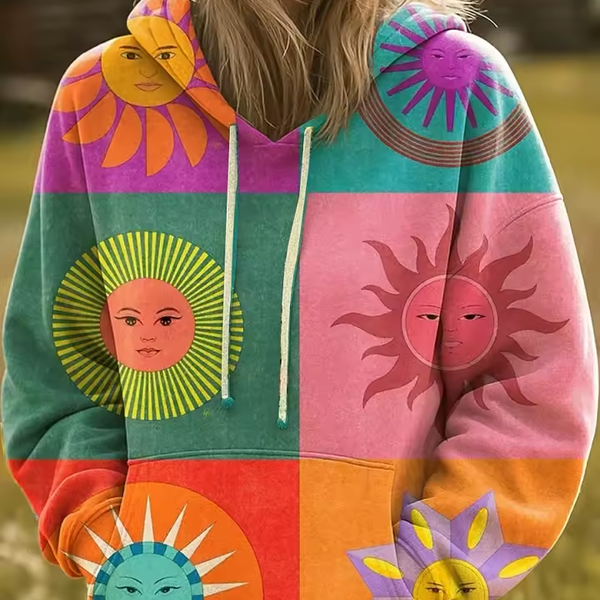 Adriana™ | Bohemian Multicolor Patchwork Hoodie