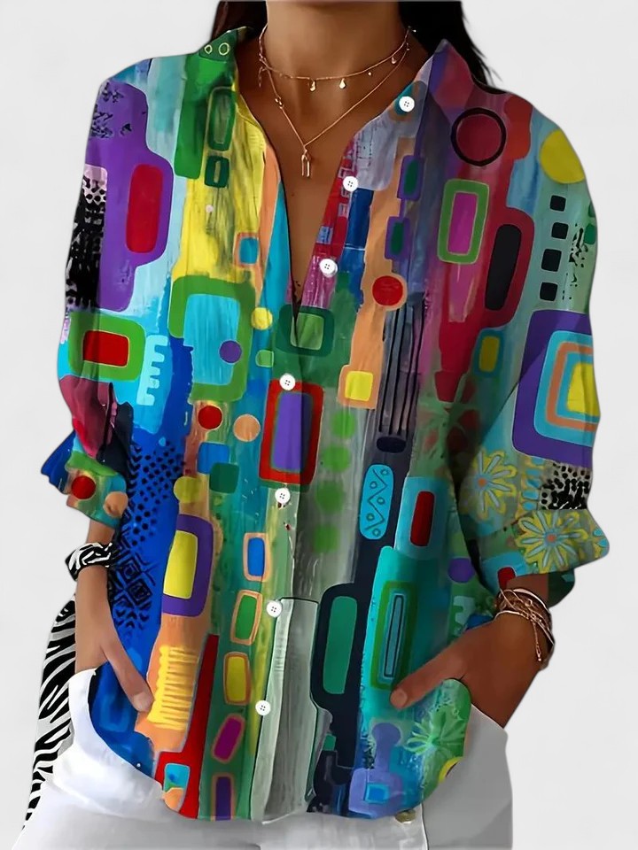 Elegant Geometric Pattern Blouse