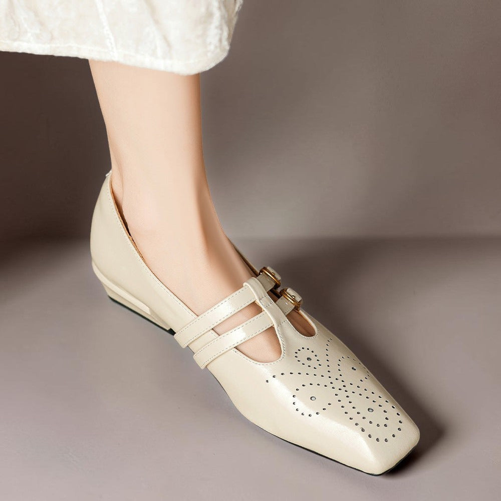 Hazel™ | Brogued Dual-Strap Mary Jane Pump