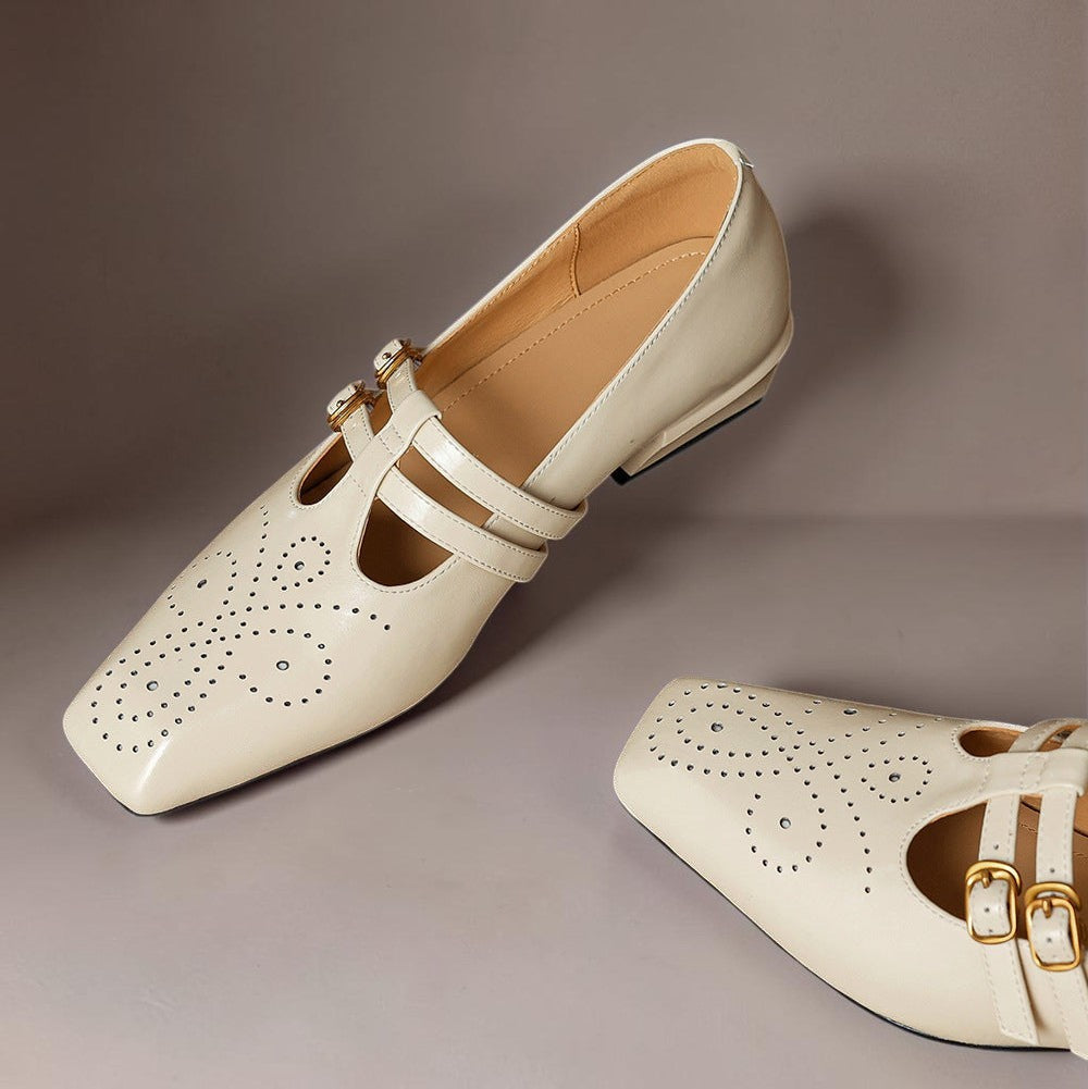 Hazel™ | Brogued Dual-Strap Mary Jane Pump