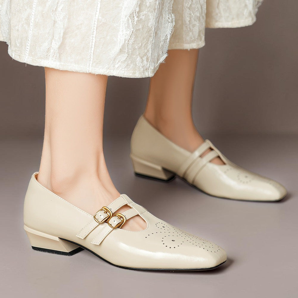 Hazel™ | Brogued Dual-Strap Mary Jane Pump