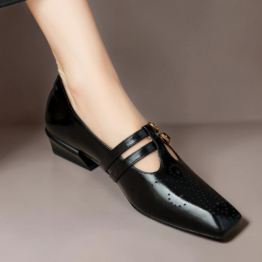 Hazel™ | Brogued Dual-Strap Mary Jane Pump