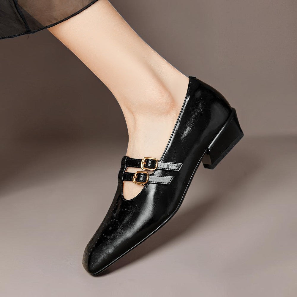 Hazel™ | Brogued Dual-Strap Mary Jane Pump