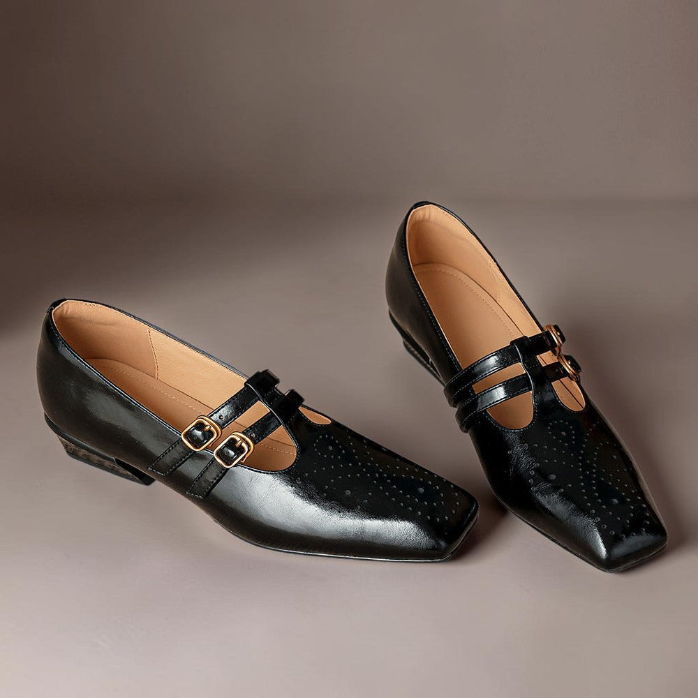 Hazel™ | Brogued Dual-Strap Mary Jane Pump