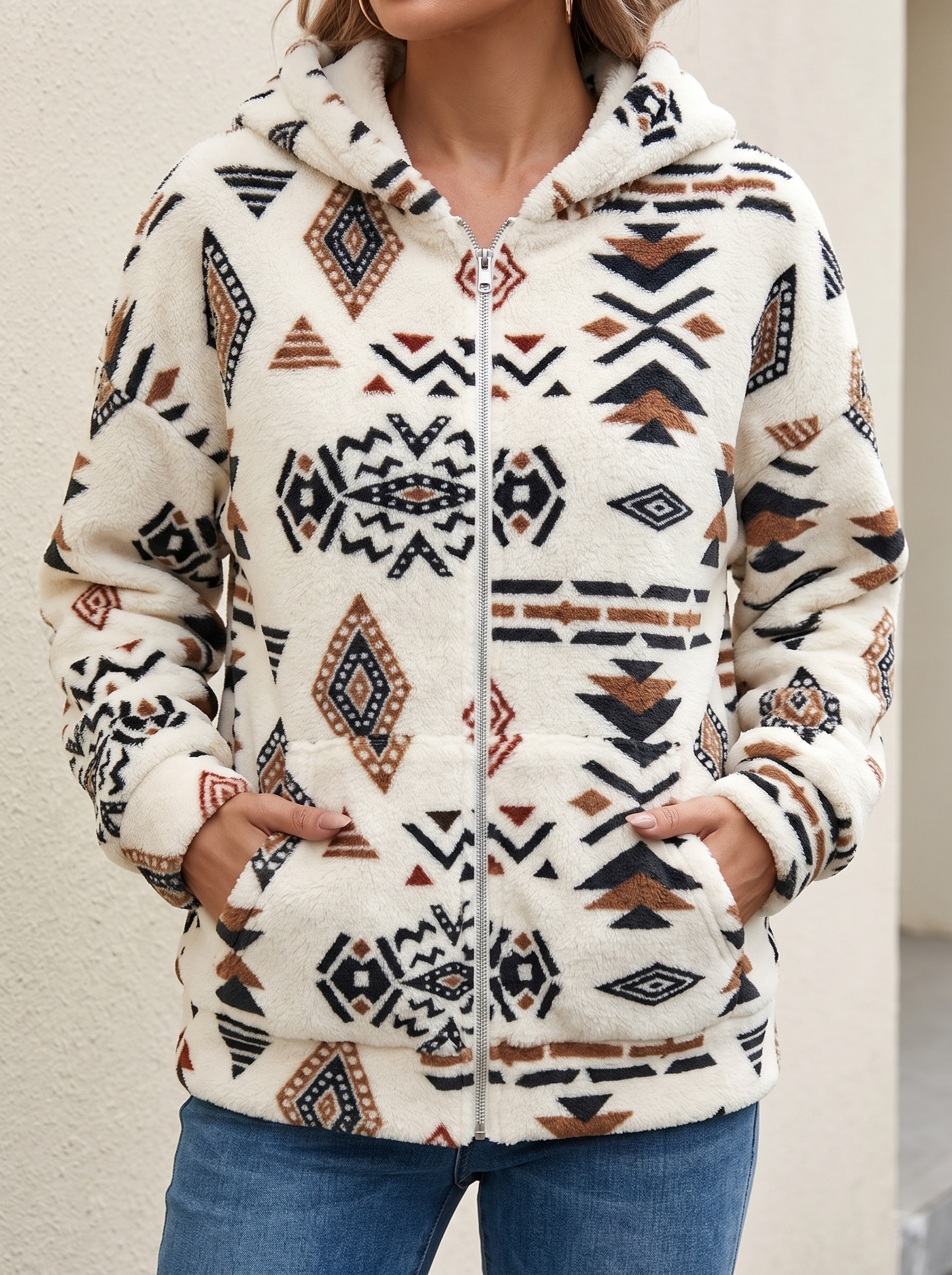 Winslow™ | Hooded Aztec Sherpa Jacket — 2