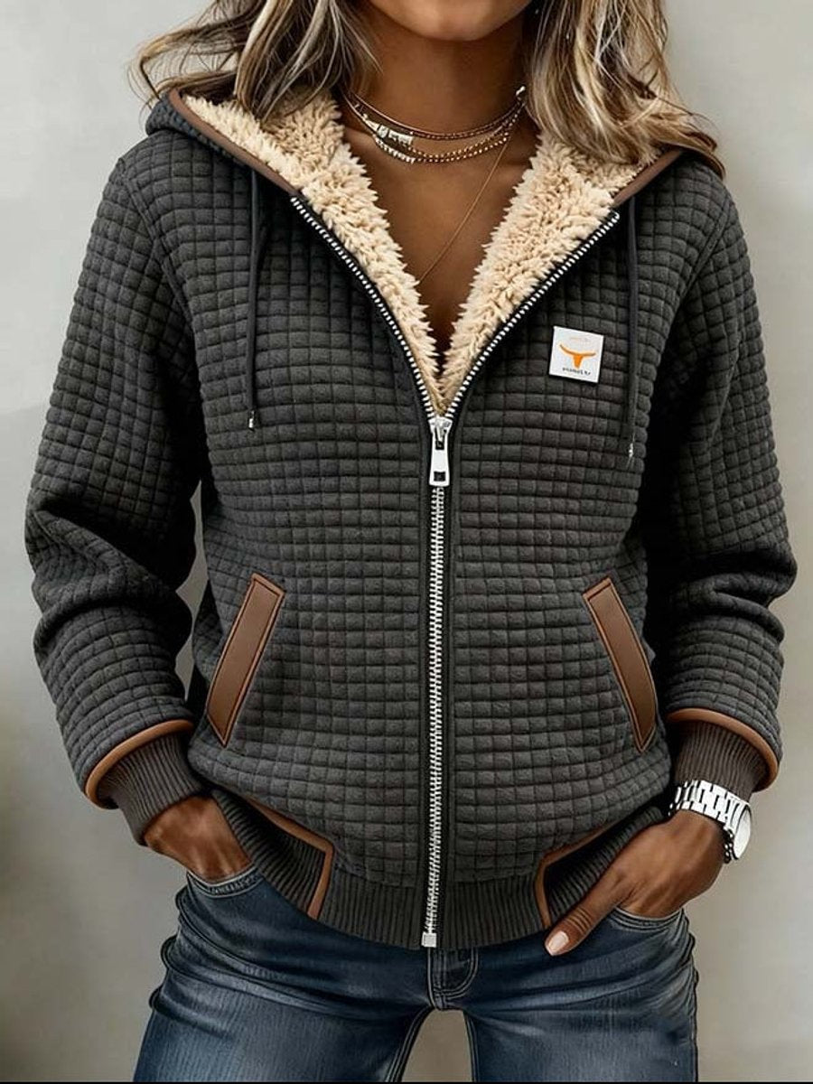 Silvana™ | Sherpa-Lined Quilted Zip-Up Hooded Jacket