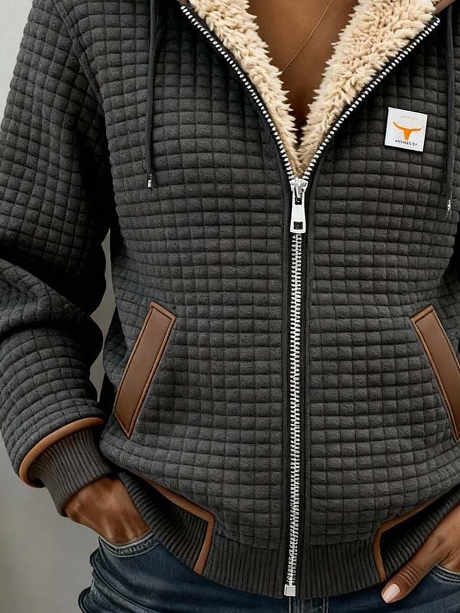 Silvana™ | Sherpa-Lined Quilted Zip-Up Hooded Jacket