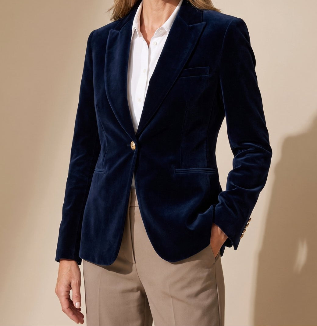 Lucinda™ | Slim-Fit Gold-Button Blazer
