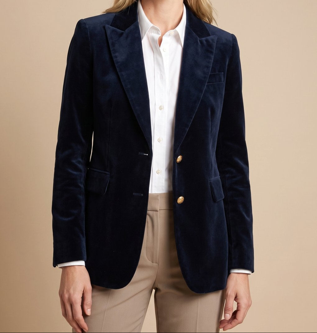 Lucinda™ | Slim-Fit Gold-Button Blazer