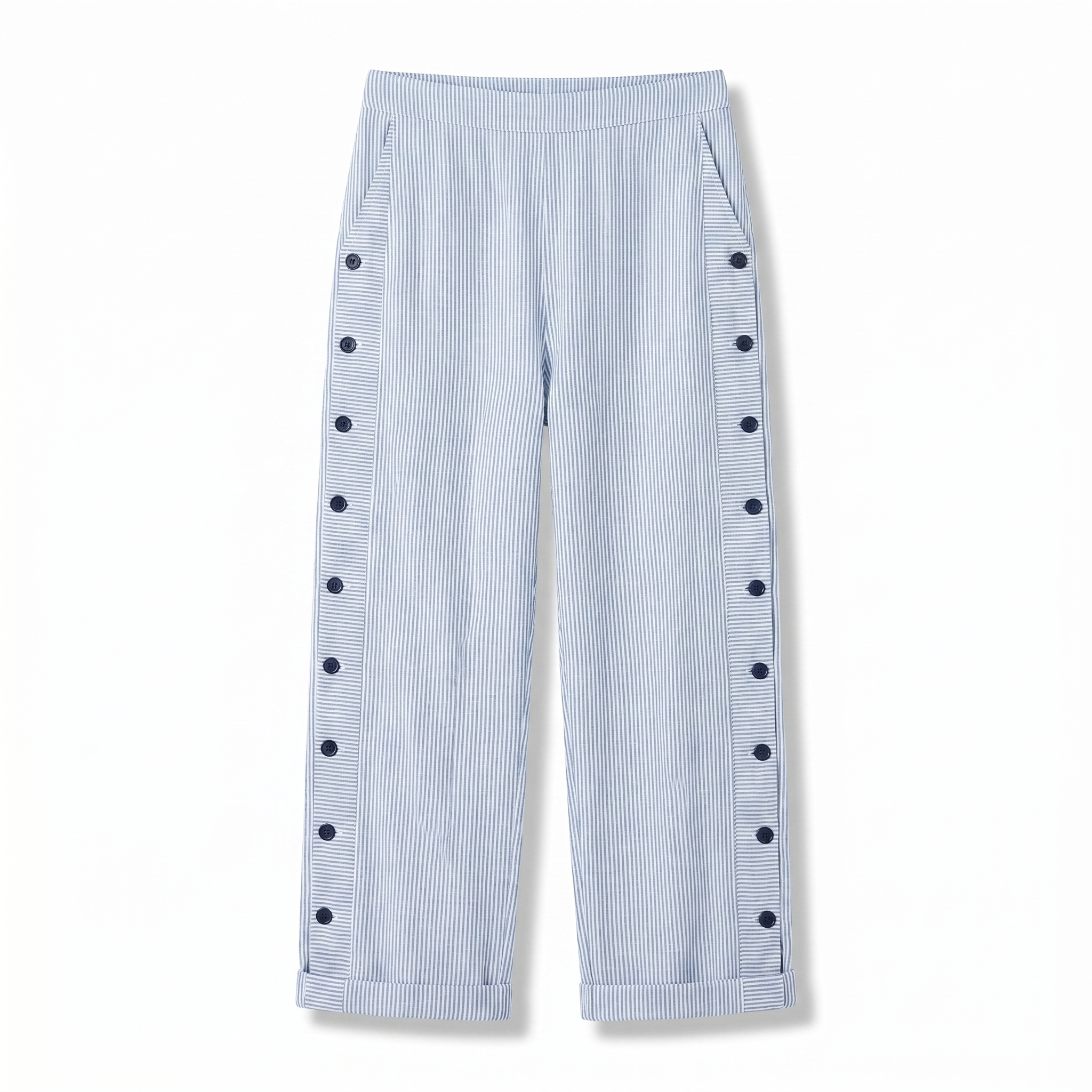Clavette™ | Striped Panel Button Trousers