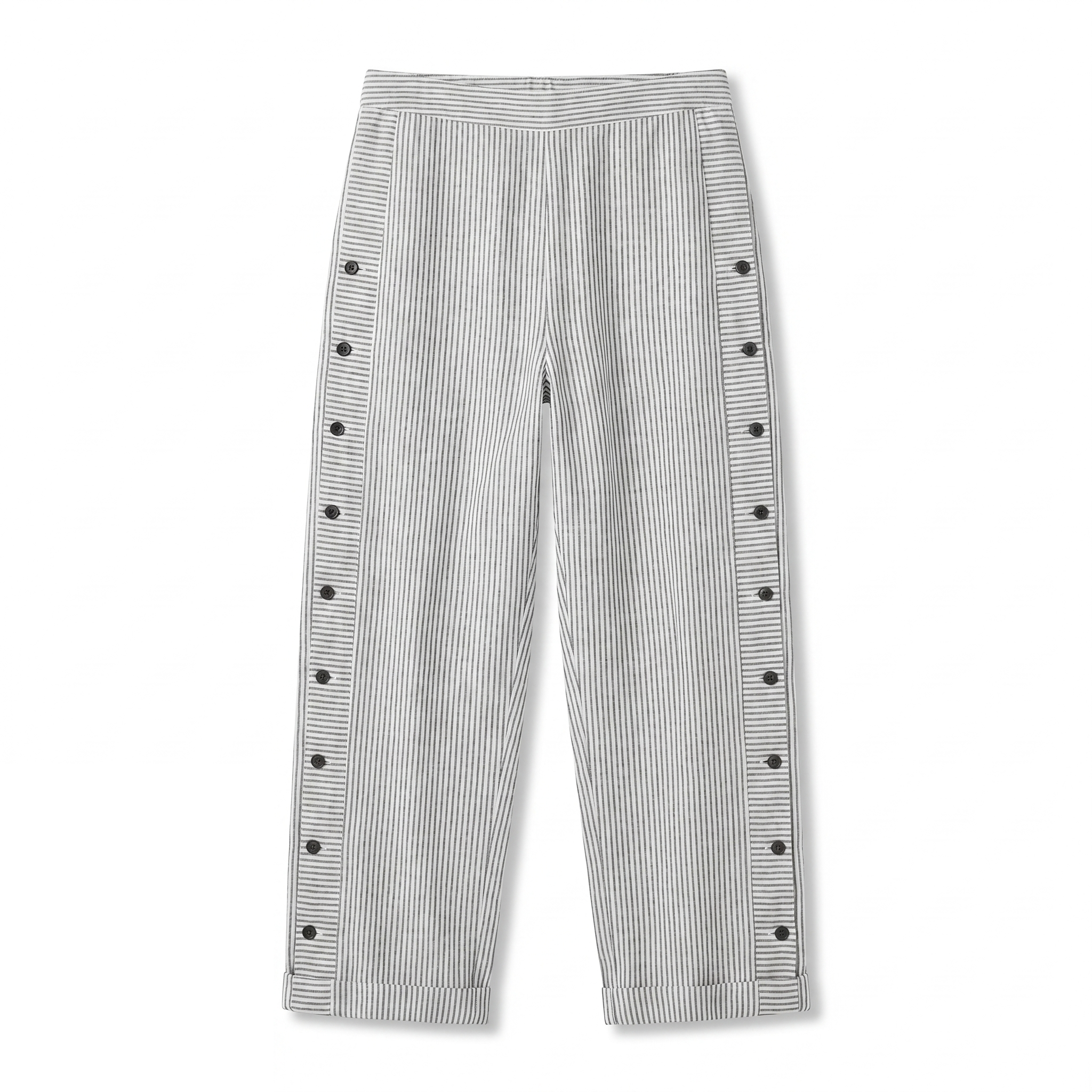 Clavette™ | Striped Panel Button Trousers