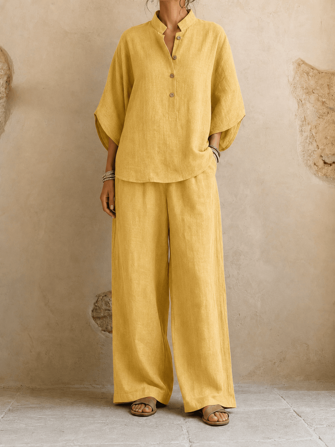 Annelies™ | Batwing Sleeve Top & Wide-Leg Pants Set