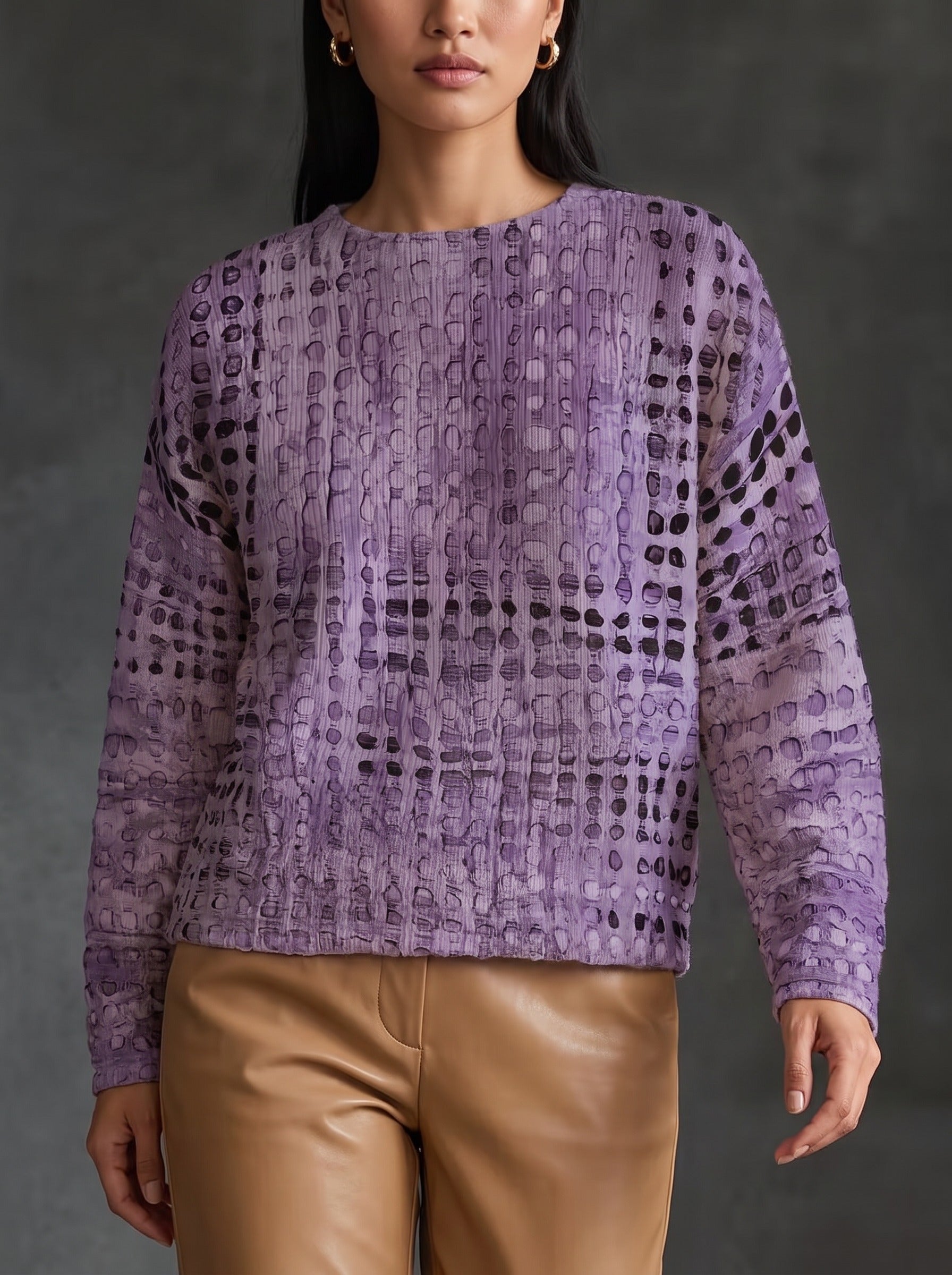 Ysolde™ | Lavender Lattice Turtleneck