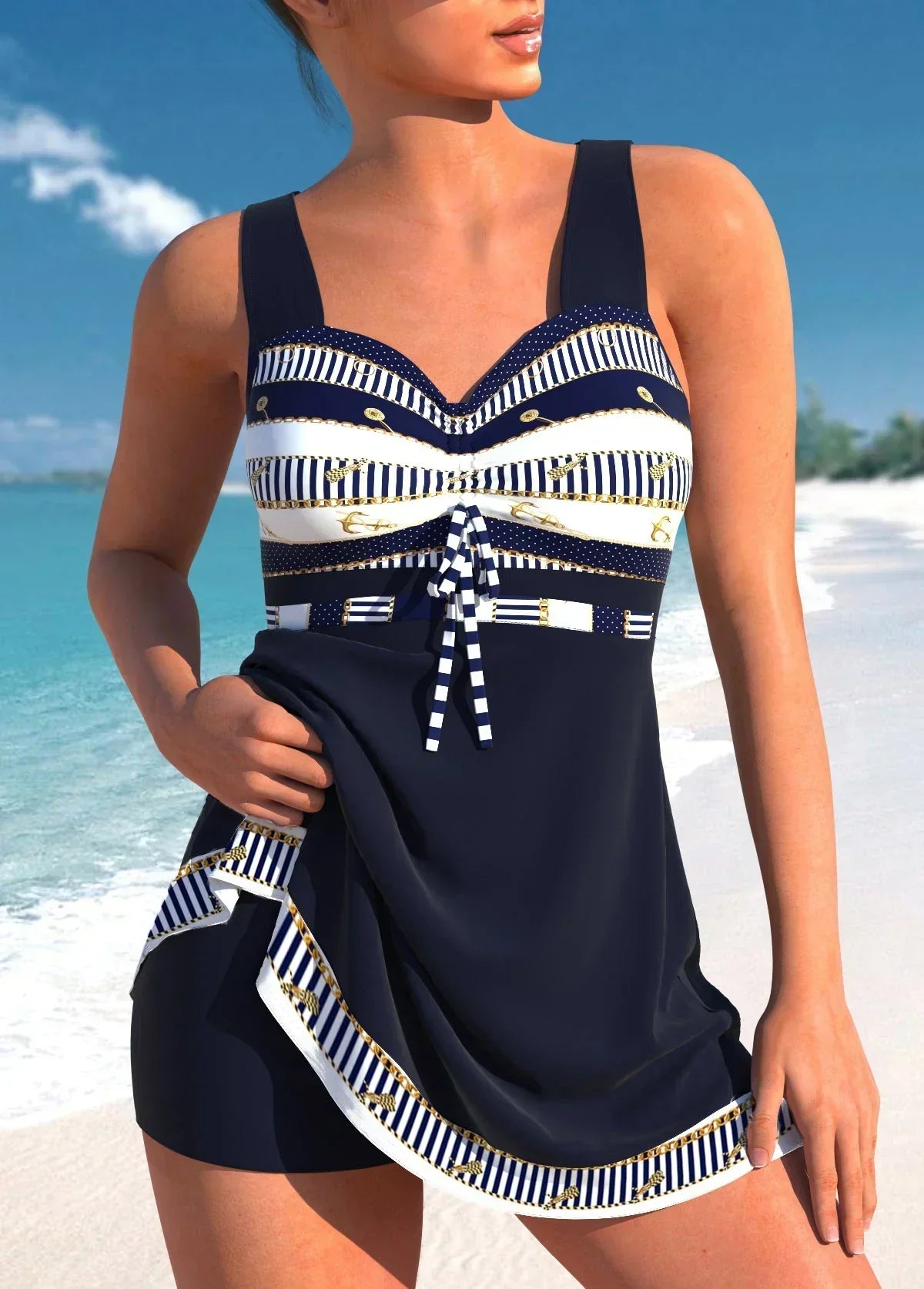 Veronica™ | Sailor-Style One-Piece Swimdress