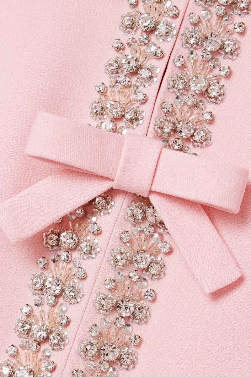 Arcella™ | Crystal-Embellished Bow Midi Dress